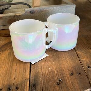 Vintage Federal Glass Iridescent Mugs